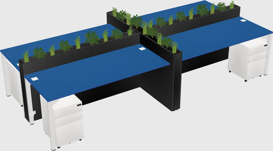 Rectangular shared desk