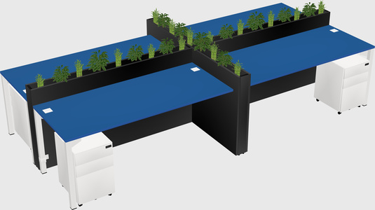 Rectangular shared desk