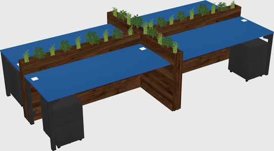 Rectangular shared desk