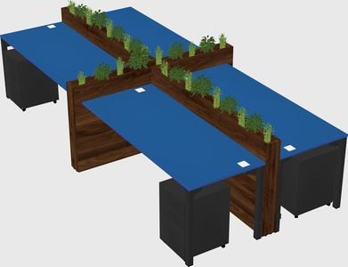 Rectangular shared desk