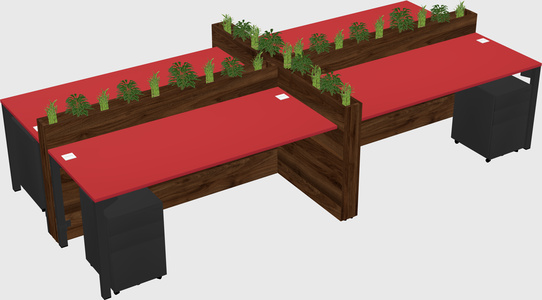 Rectangular shared desk
