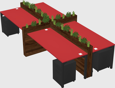 Rectangular shared desk