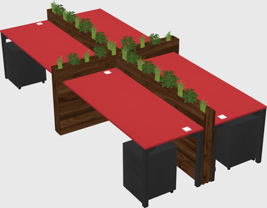 Rectangular shared desk