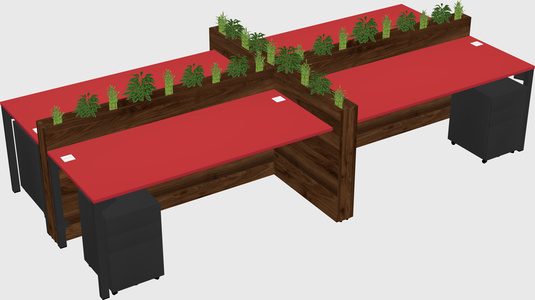 Rectangular shared desk