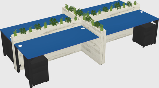 Rectangular shared desk