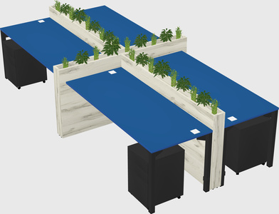 Rectangular shared desk