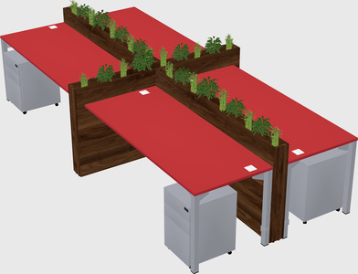 Rectangular shared desk