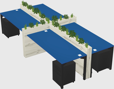 Rectangular shared desk
