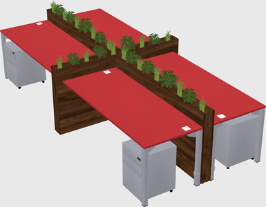 Rectangular shared desk