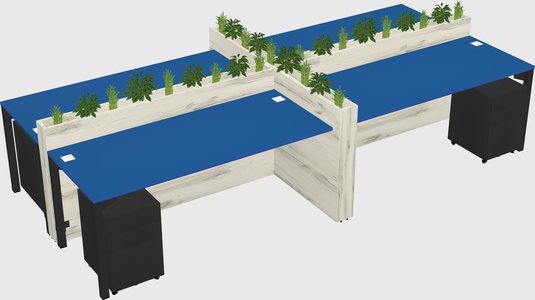 Rectangular shared desk