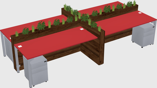 Rectangular shared desk