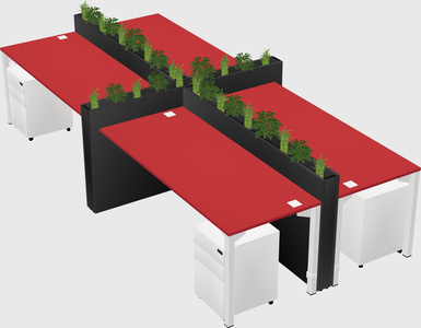 Rectangular shared desk