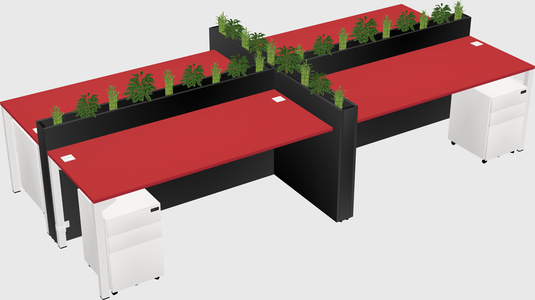 Rectangular shared desk
