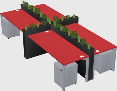Rectangular shared desk
