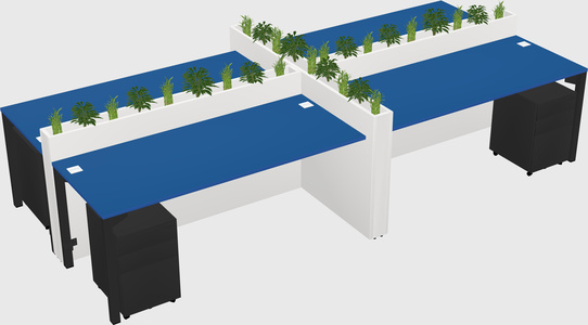 Rectangular shared desk