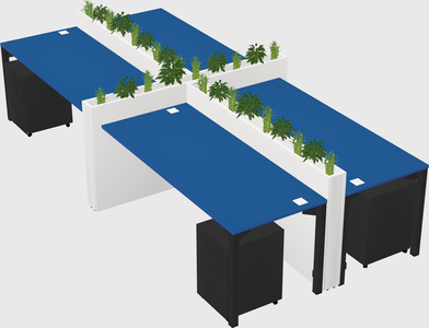 Rectangular shared desk