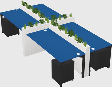 Rectangular shared desk