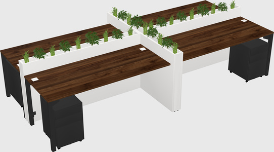 Rectangular shared desk