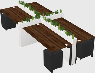 Rectangular shared desk