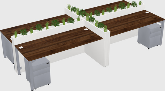 Rectangular shared desk