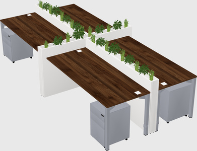Rectangular shared desk