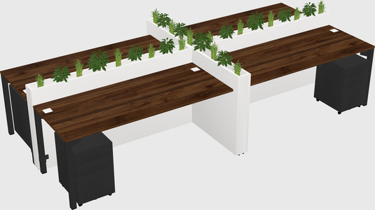 Rectangular shared desk