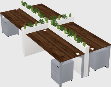 Rectangular shared desk