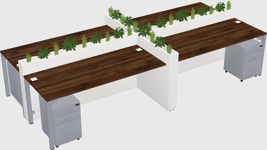 Rectangular shared desk