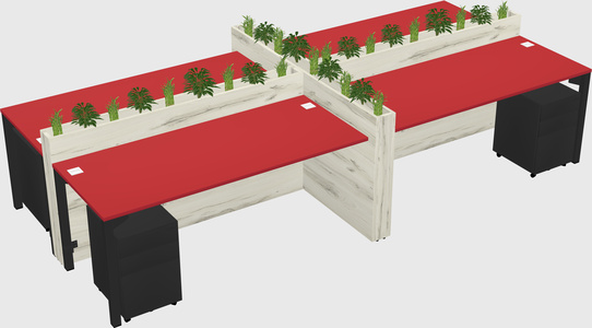 Rectangular shared desk