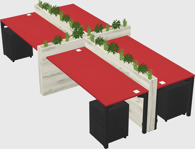 Rectangular shared desk