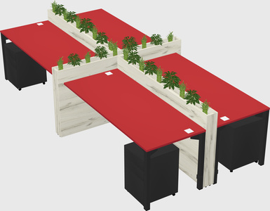Rectangular shared desk