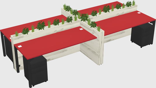 Rectangular shared desk