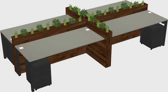 Rectangular shared desk
