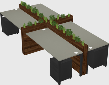 Rectangular shared desk