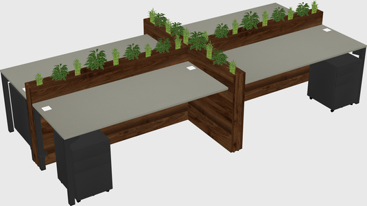Rectangular shared desk