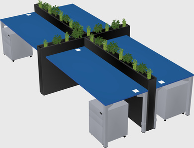 Rectangular shared desk