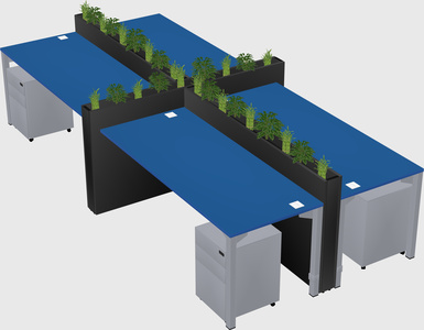 Rectangular shared desk
