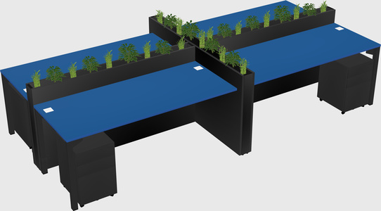 Rectangular shared desk