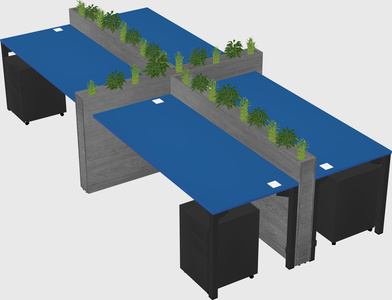 Rectangular shared desk