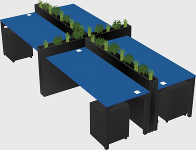 Rectangular shared desk