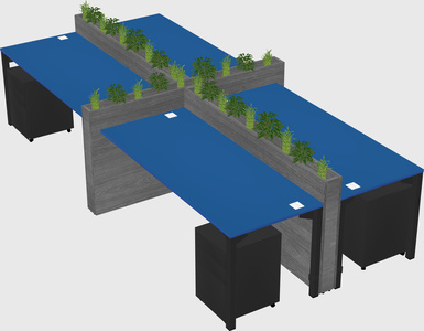 Rectangular shared desk