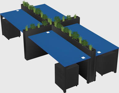 Rectangular shared desk