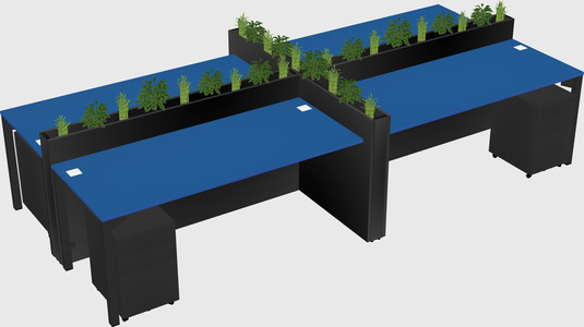 Rectangular shared desk