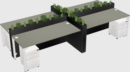 Rectangular shared desk