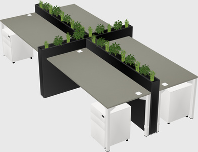 Rectangular shared desk