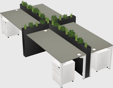 Rectangular shared desk
