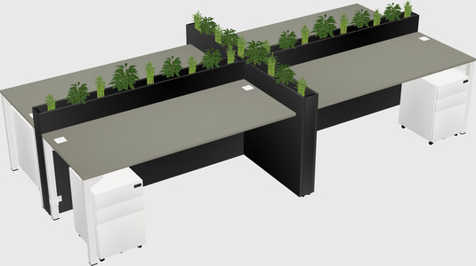 Rectangular shared desk