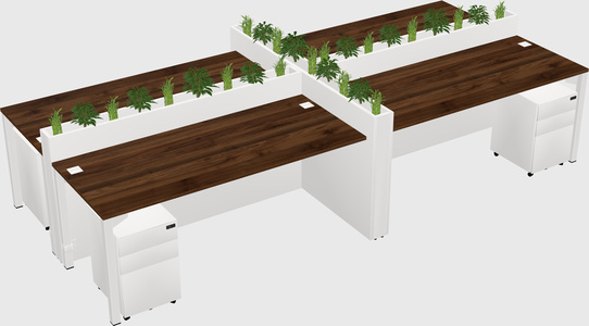 Rectangular shared desk