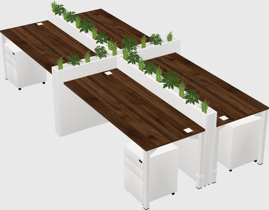 Rectangular shared desk