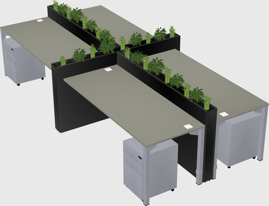 Rectangular shared desk